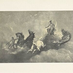 William Holman Hunt FLIGHT OF NIGHT Fine Art Print 1908 Vintage Original Boston